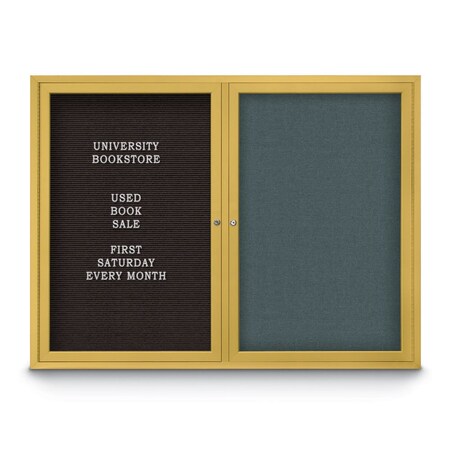 United Visual Products Corkboard, Rubber Backing/Bronze, 42"x 32" UV4035-BRONZE-RUBBER